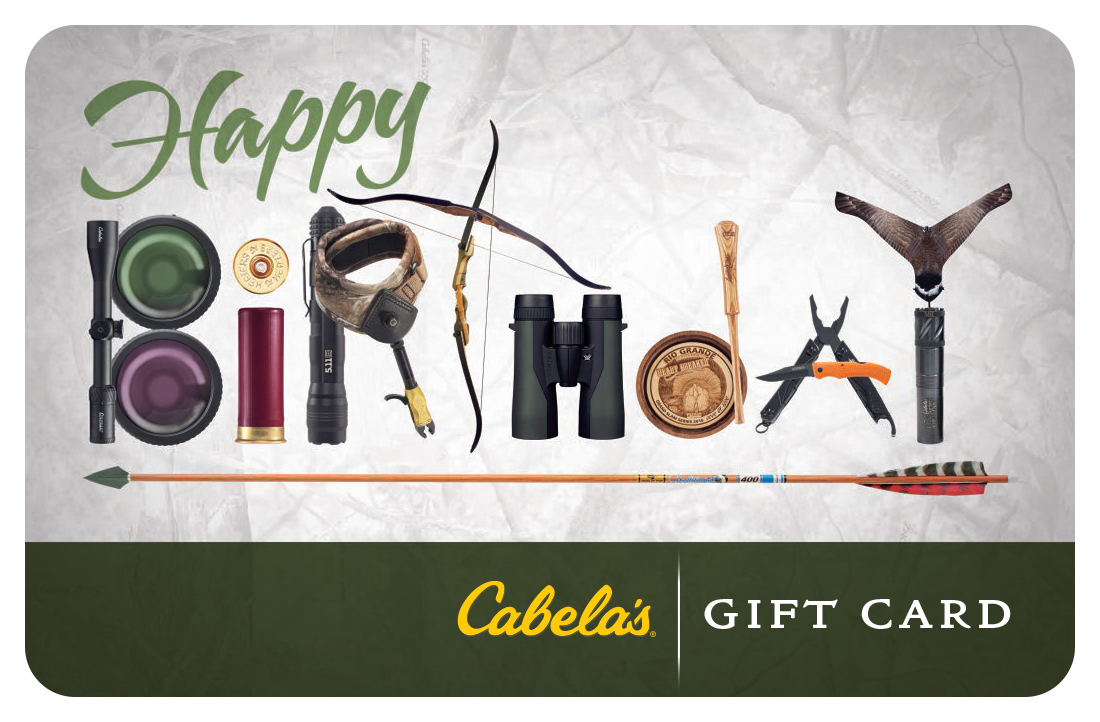 Cabela's Happy Birthday Gear Letters Gift Card Cabela's
